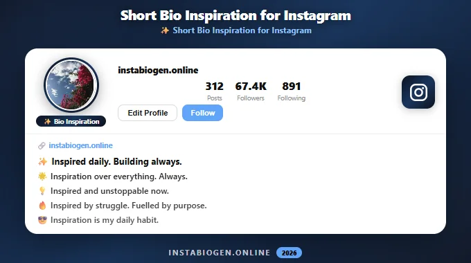 Short Bio Inspiration for Instagram